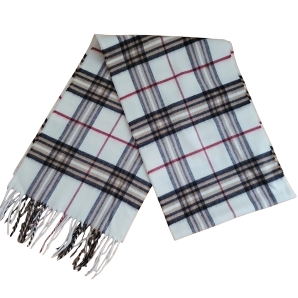 V Fraas Casmink Plaid Scarf 70 x 10 Made in Germany - Picture 4 of 6